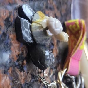 Elegant Black and Cream Turtle Sculpture